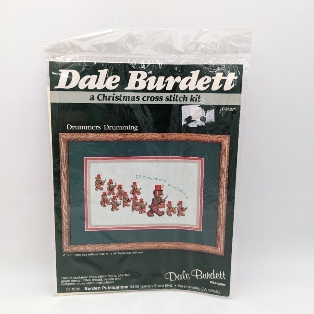 NWT Counted Cross Stitch Dale Burdett 12 Drummers Drumming Christmas